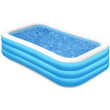 12 フィート x 6 フィートの長方形 22 インチの深さのインフレータブル プール (ブルー)